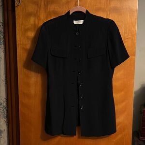 Dana Buchman Petite Navy Short Sleeve Blazer